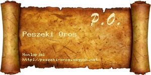 Peszeki Oros névjegykártya